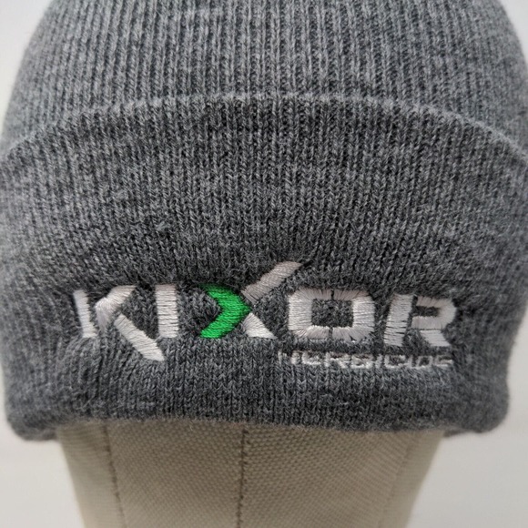Kixor Herbicide Men's Knit Beanie Hat Cap Gray 100% Acrylic Embroidered Logo - Picture 4 of 11